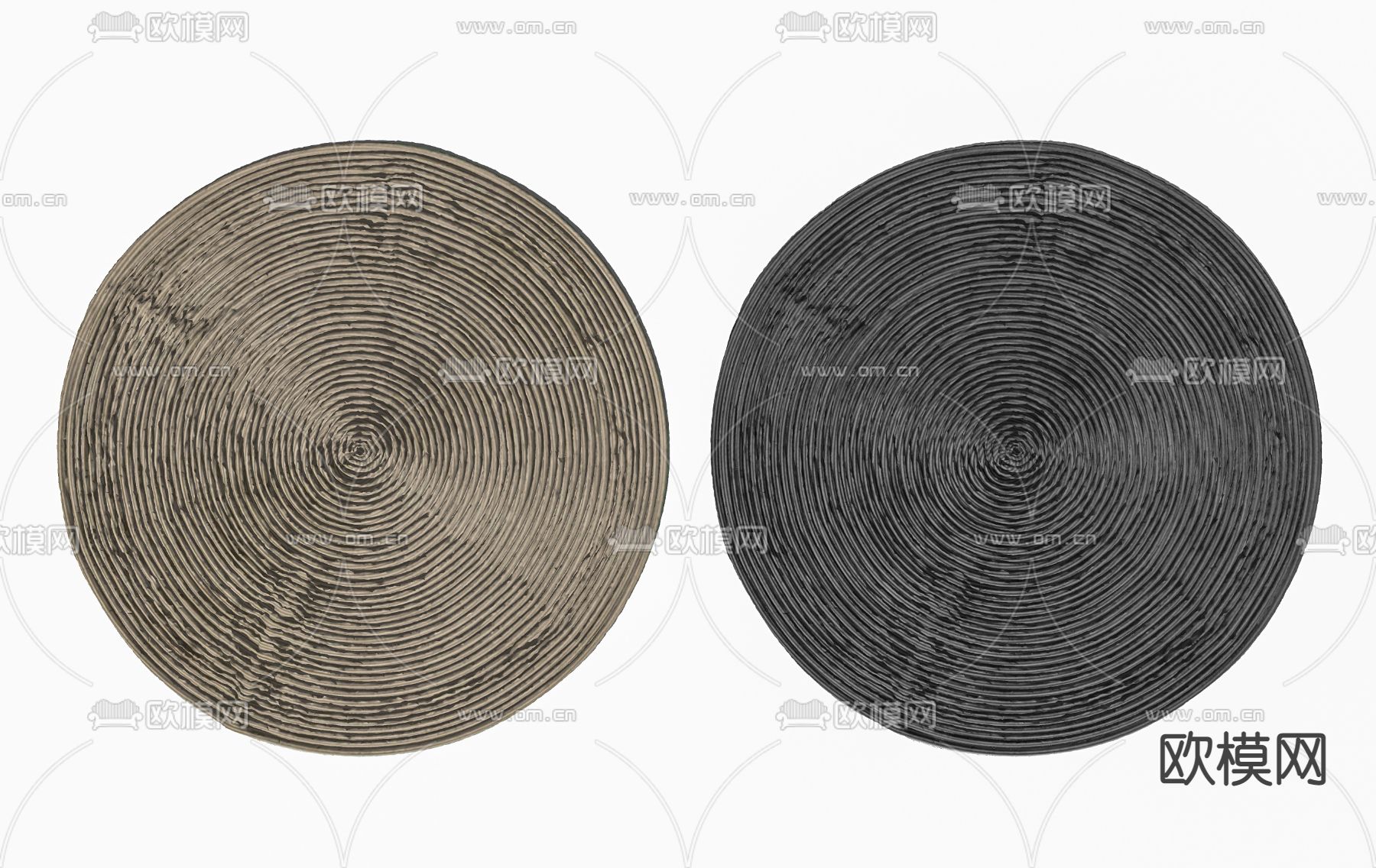 现代圆形地毯su模型下载（渲染图2）