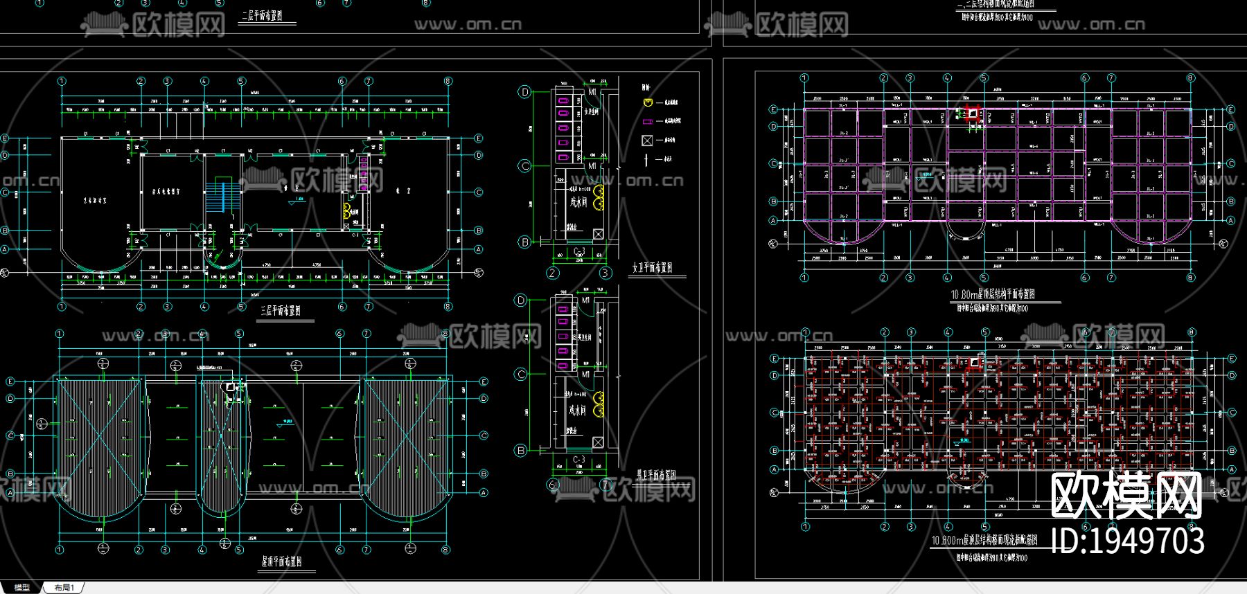 幼儿园cad施工图下载（渲染图6）