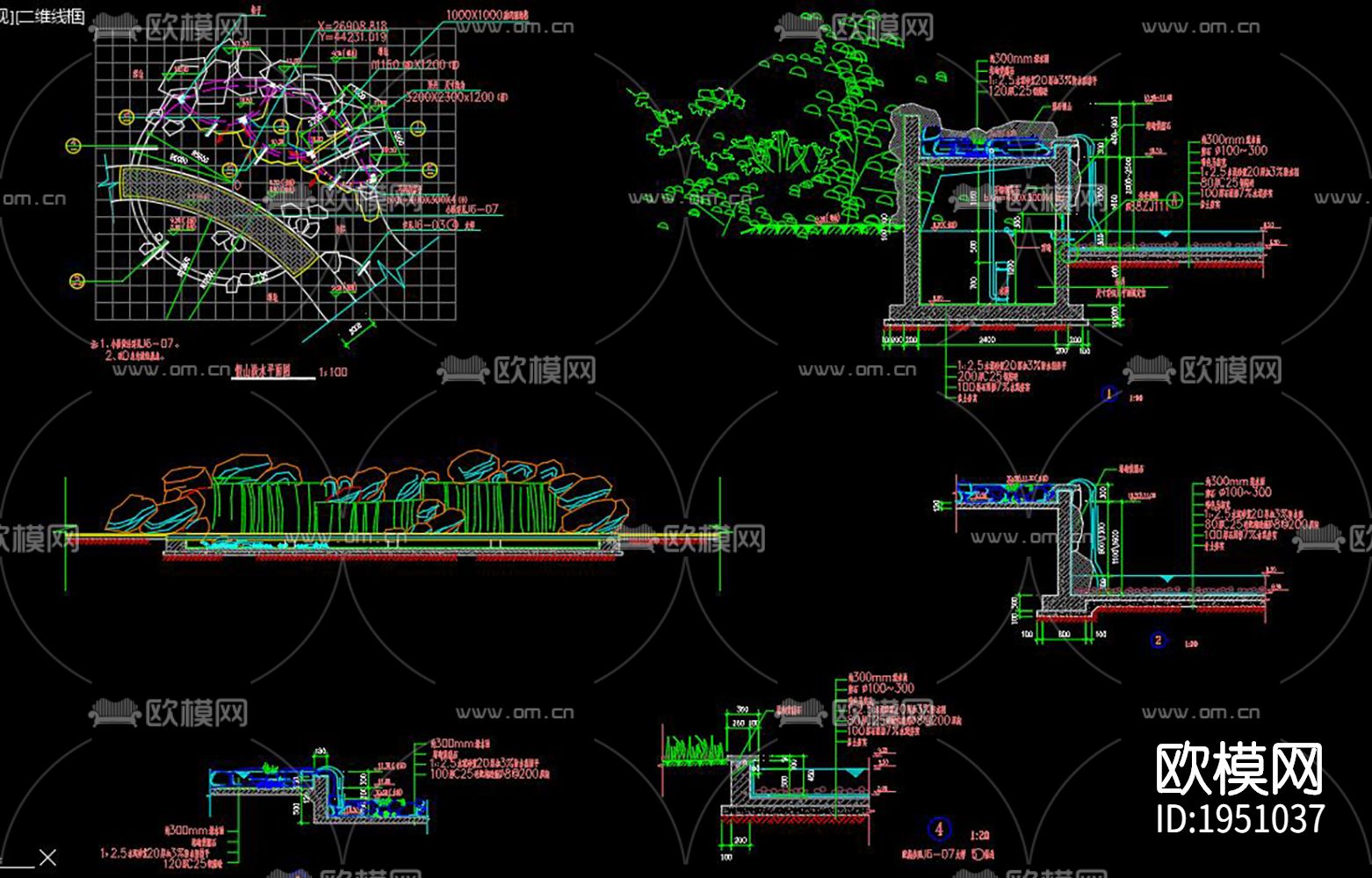假山置石cad图库下载（渲染图5）
