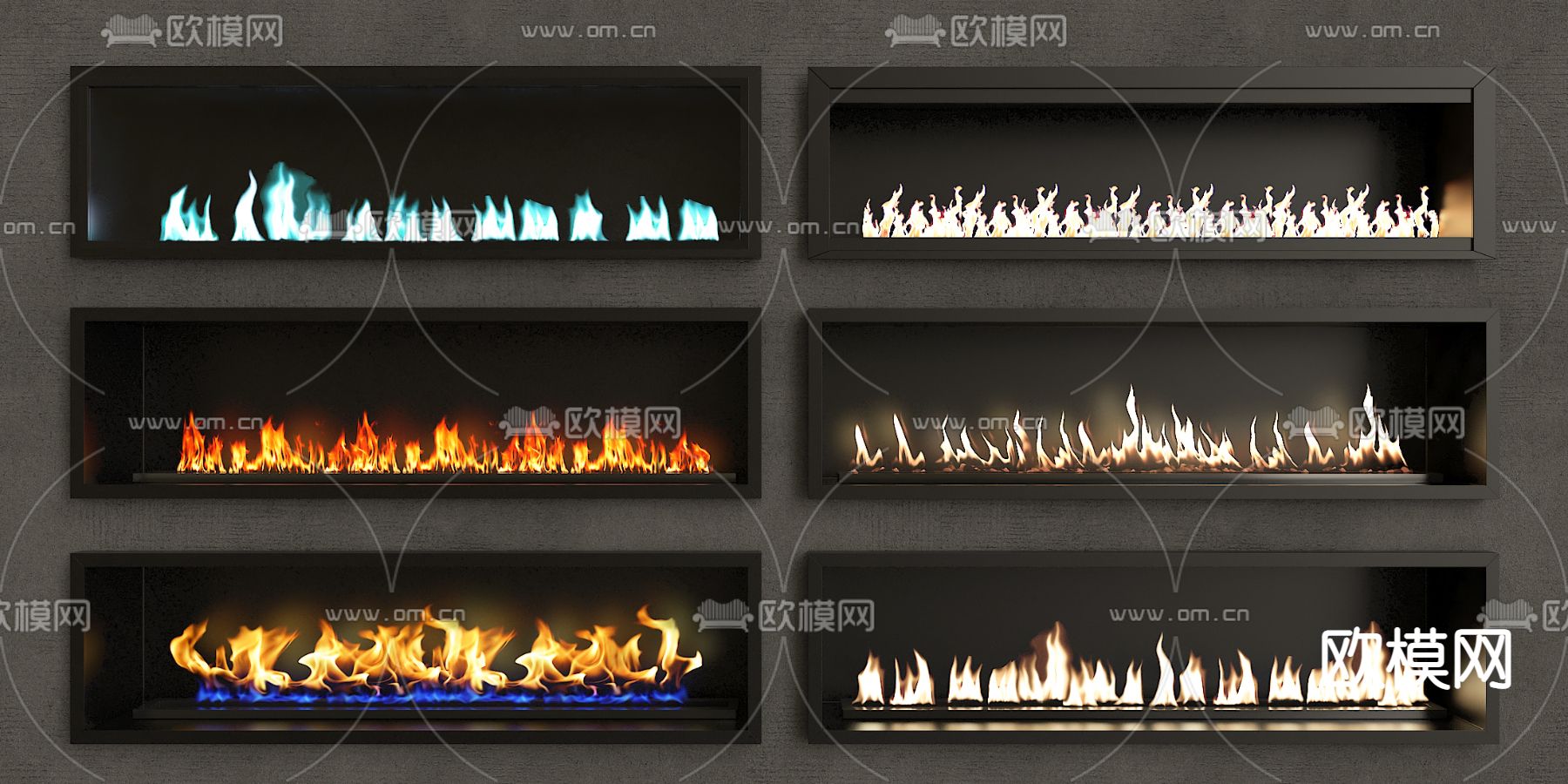 现代电子壁炉3d模型下载