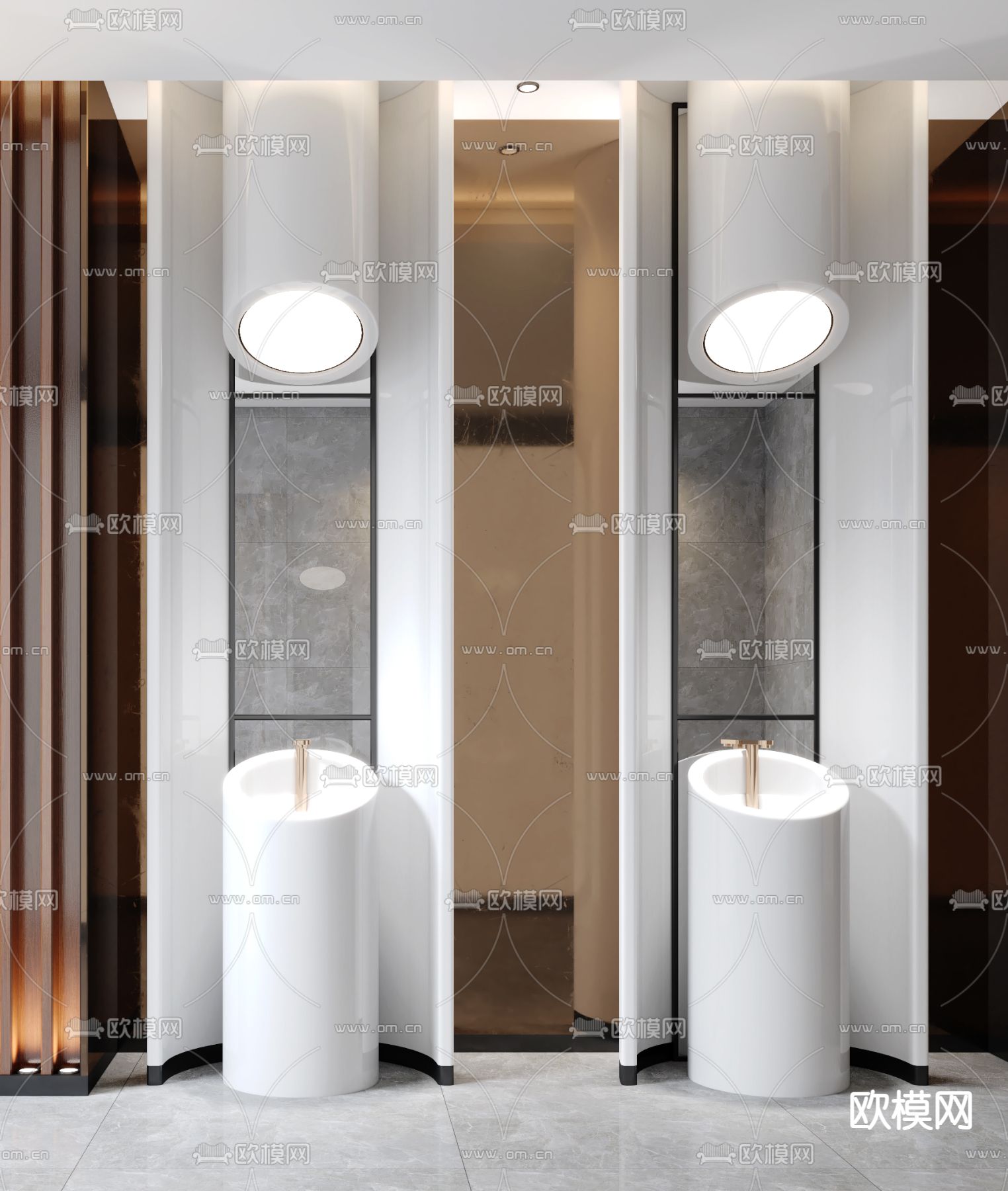 现代立式台盆洗手盆3d模型下载（渲染图3）