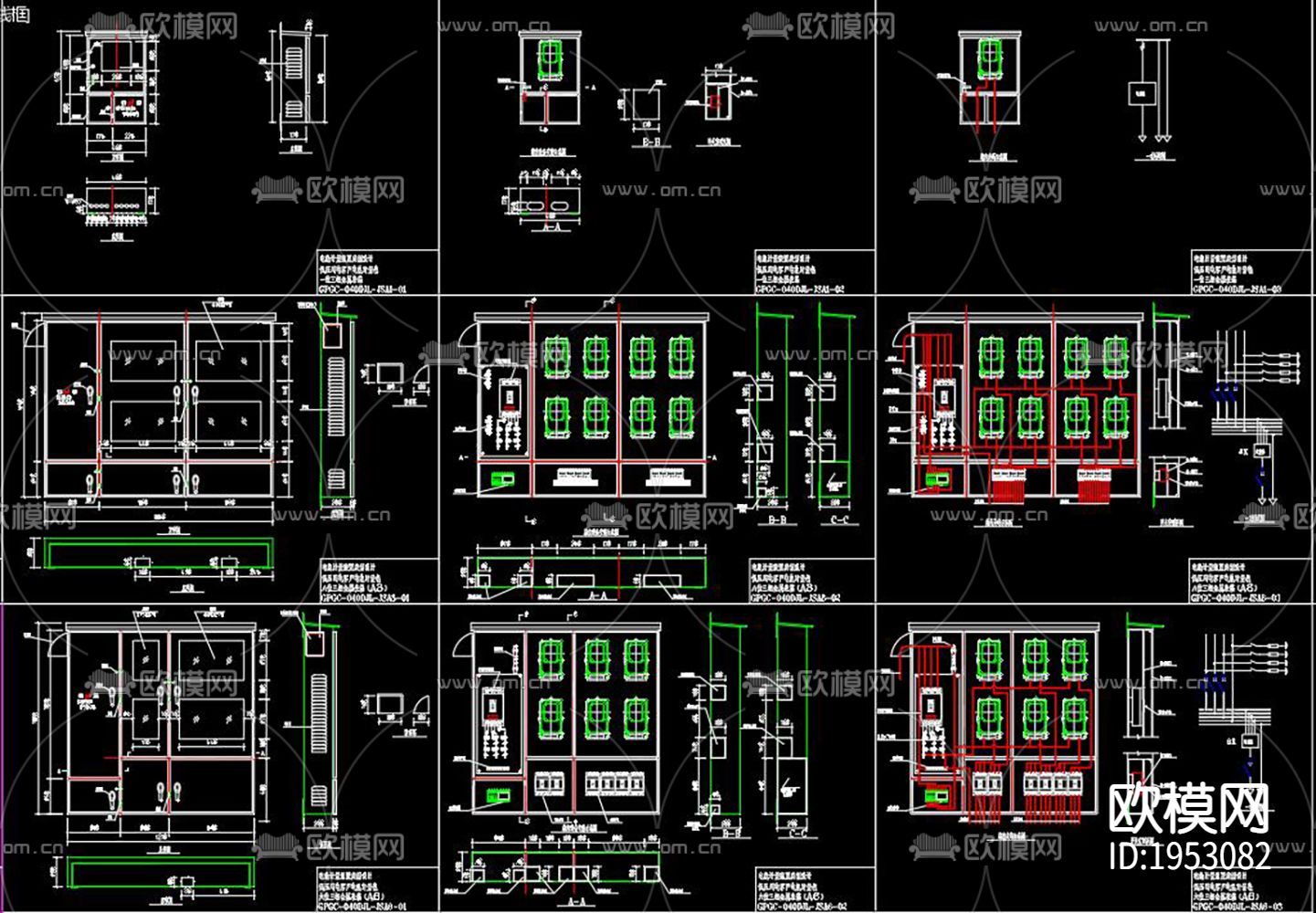 配电箱cad图块下载（渲染图1）