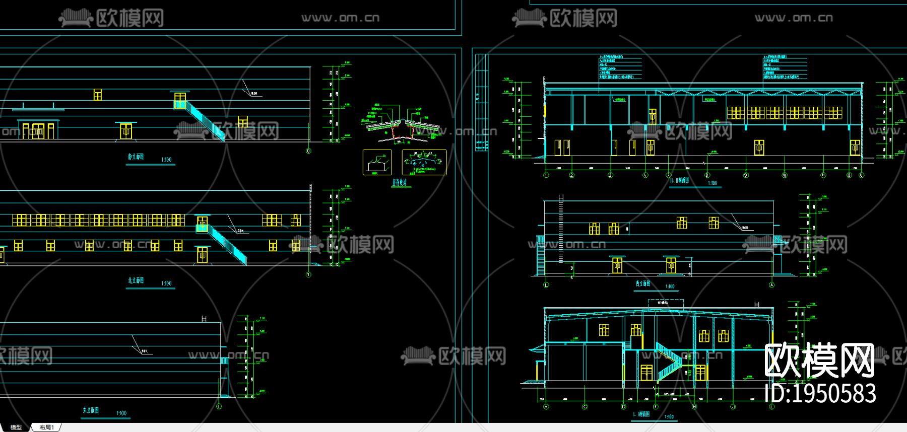 休闲中心浴场建cad施工图下载（渲染图3）