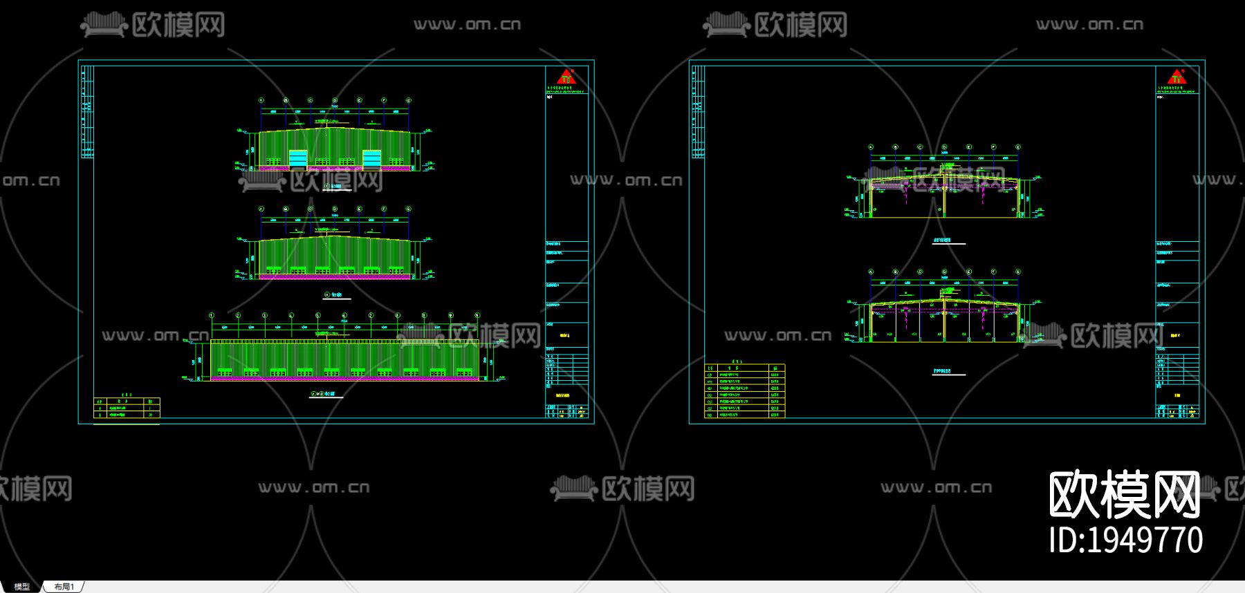 钢结构cad图纸下载（渲染图2）