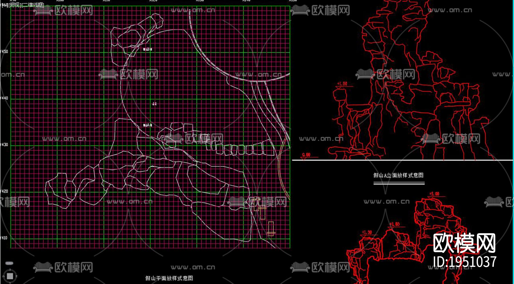 假山置石cad图库下载（渲染图6）