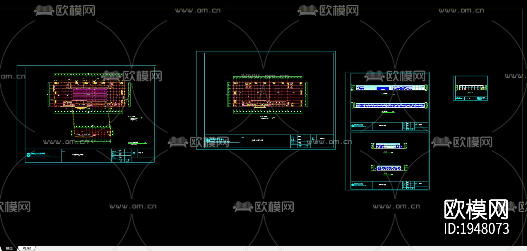 钢结构cad图纸下载（渲染图2）