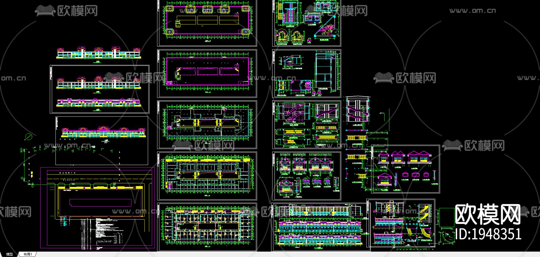 商场建筑CAD施工图下载（渲染图2）