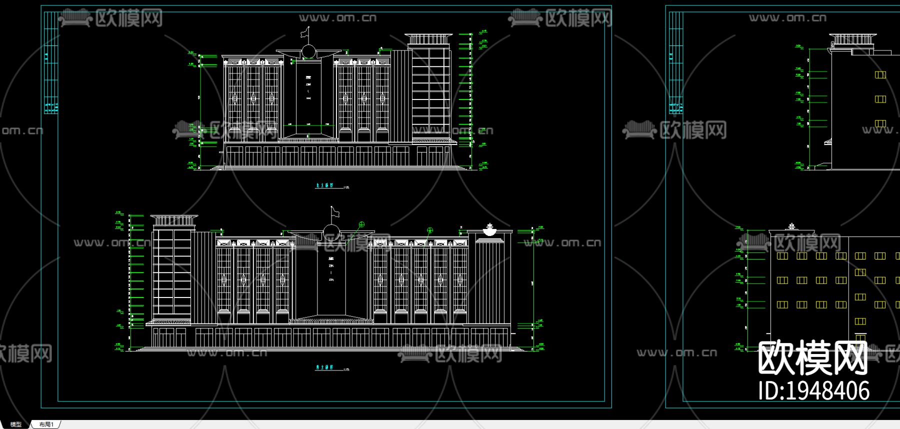 商场全套建筑CAD施工图下载（渲染图2）