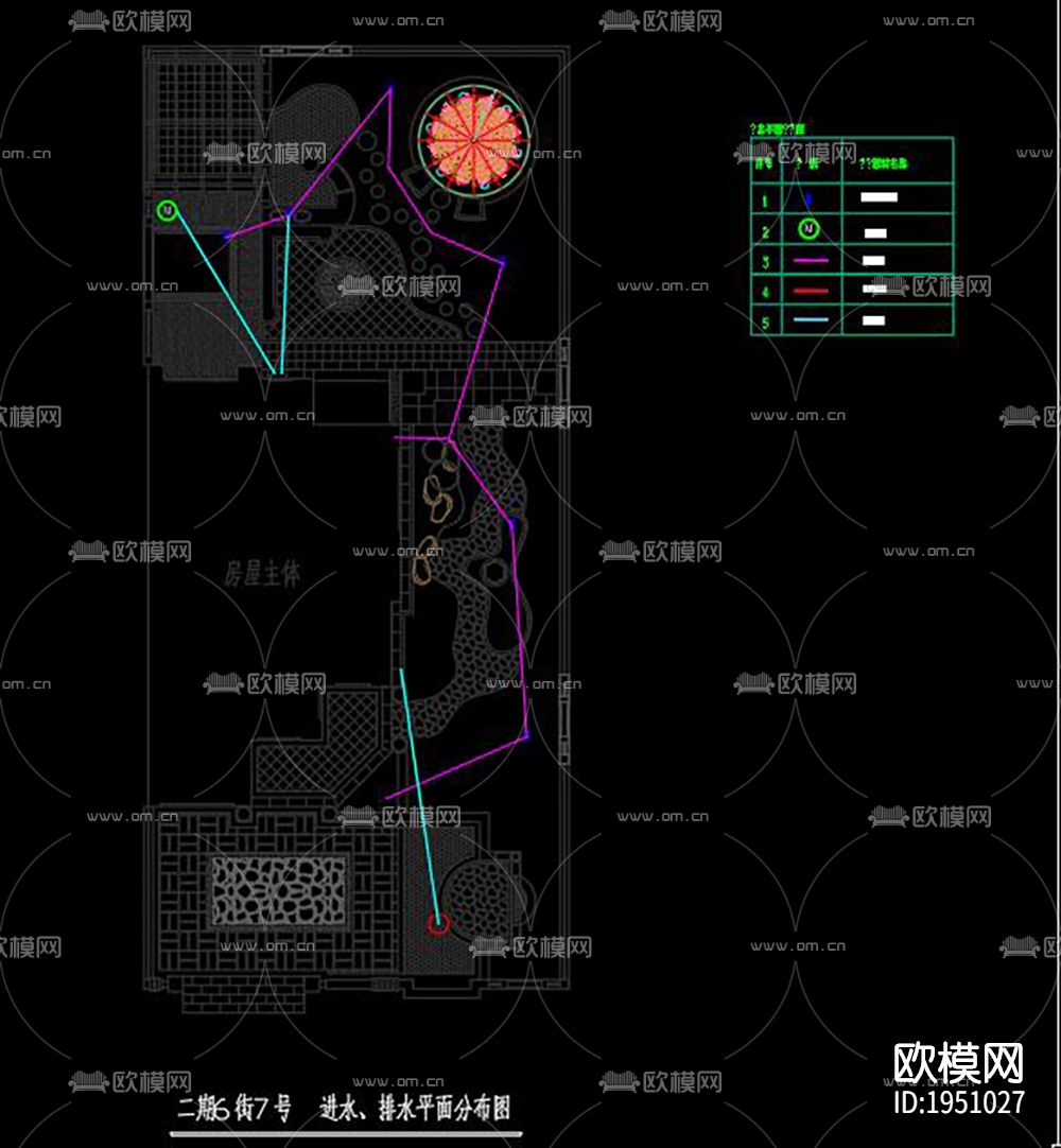 庭院景观cad图纸下载（渲染图1）