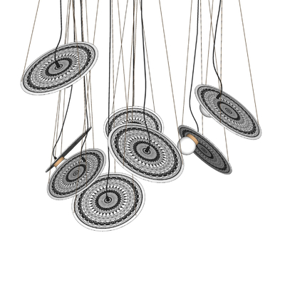  新中式装饰吊灯su模型 