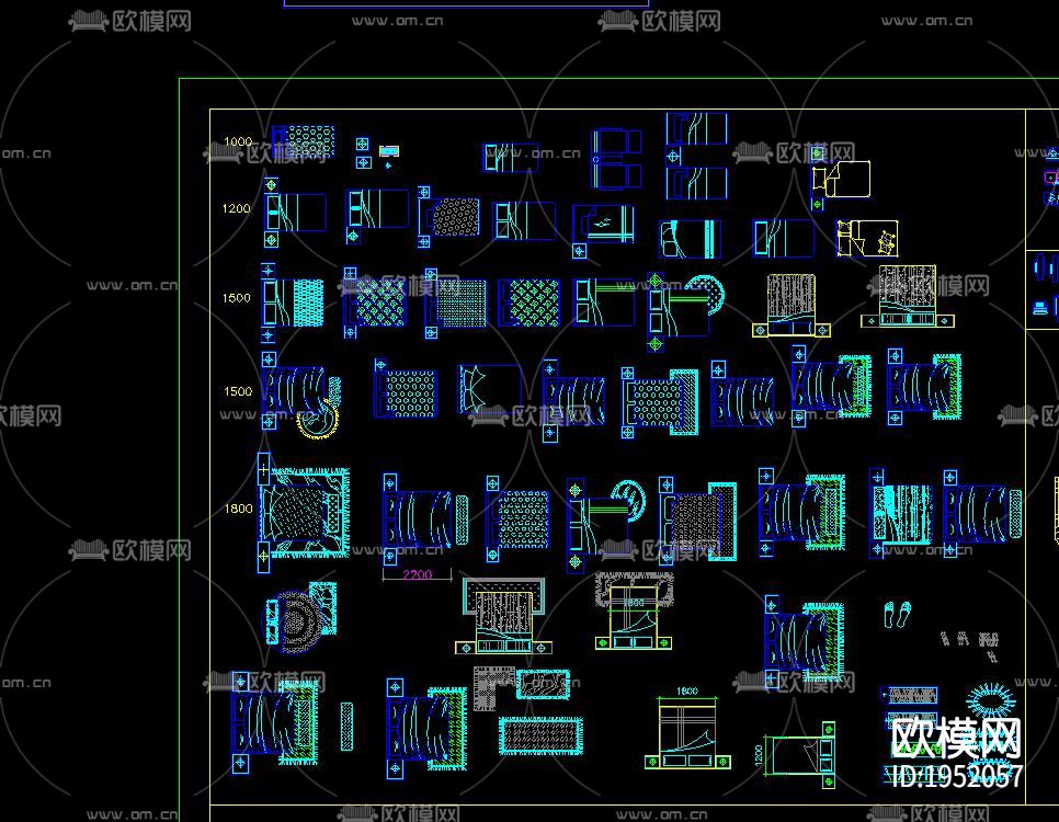 欧式家具cad图库下载（渲染图1）