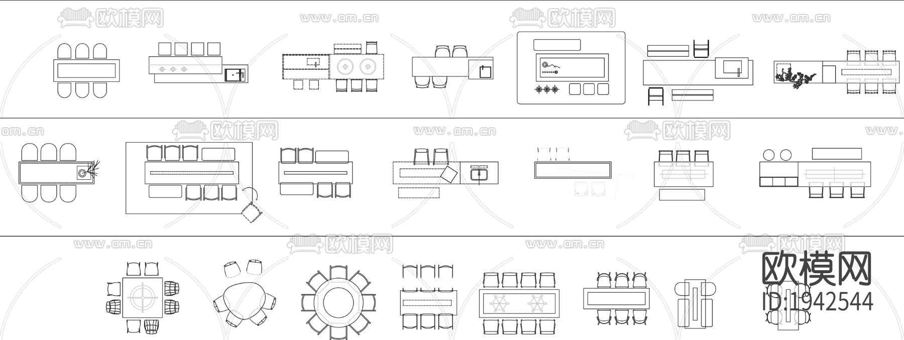 平面家具cad图库下载（渲染图2）