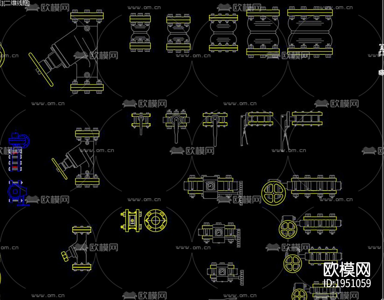 管件弯头cad图库下载（渲染图3）