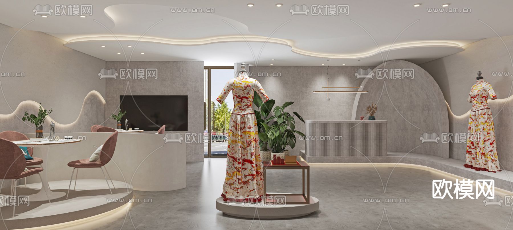 现代婚纱店3d模型下载（渲染图2）