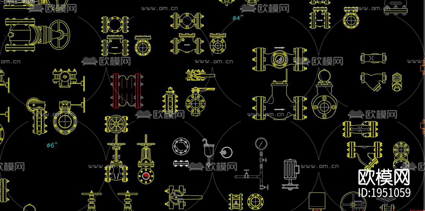 管件弯头cad图库下载（渲染图5）