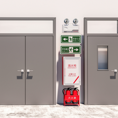 现代消防门su模型 