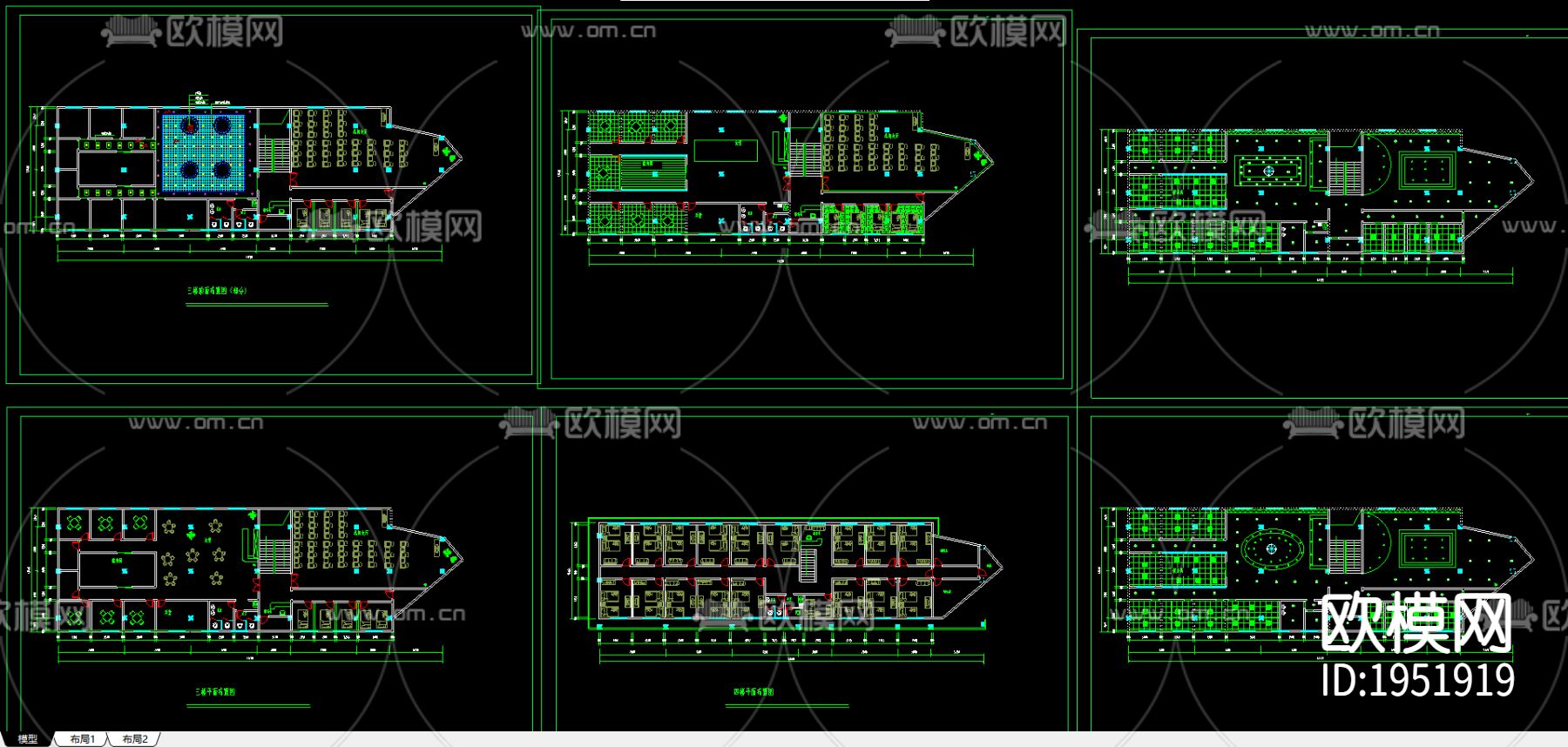 休闲中心平面布置图下载（渲染图3）
