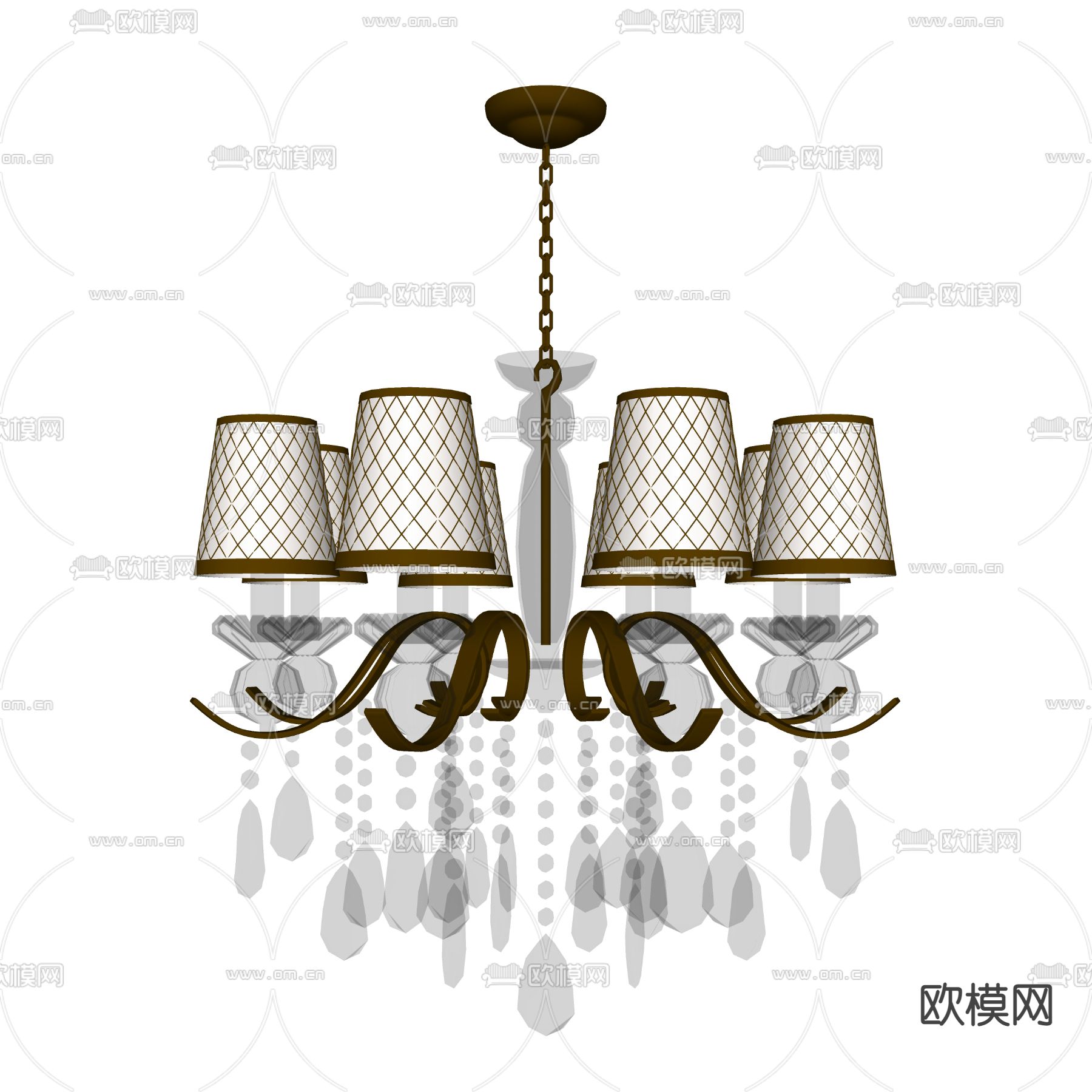 简欧吊灯su模型下载（渲染图2）