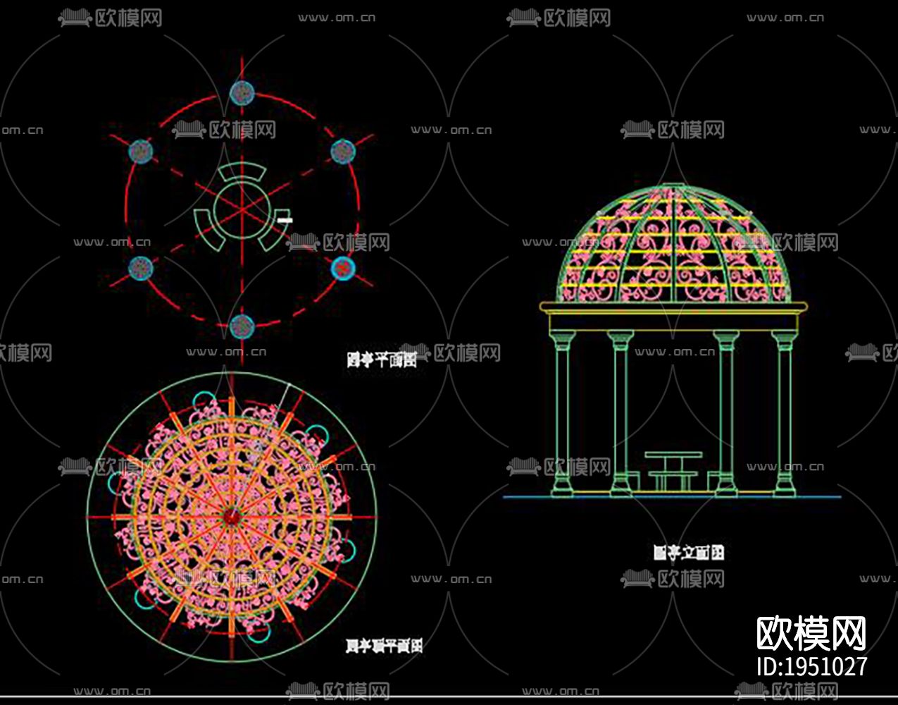 庭院景观cad图纸下载（渲染图10）