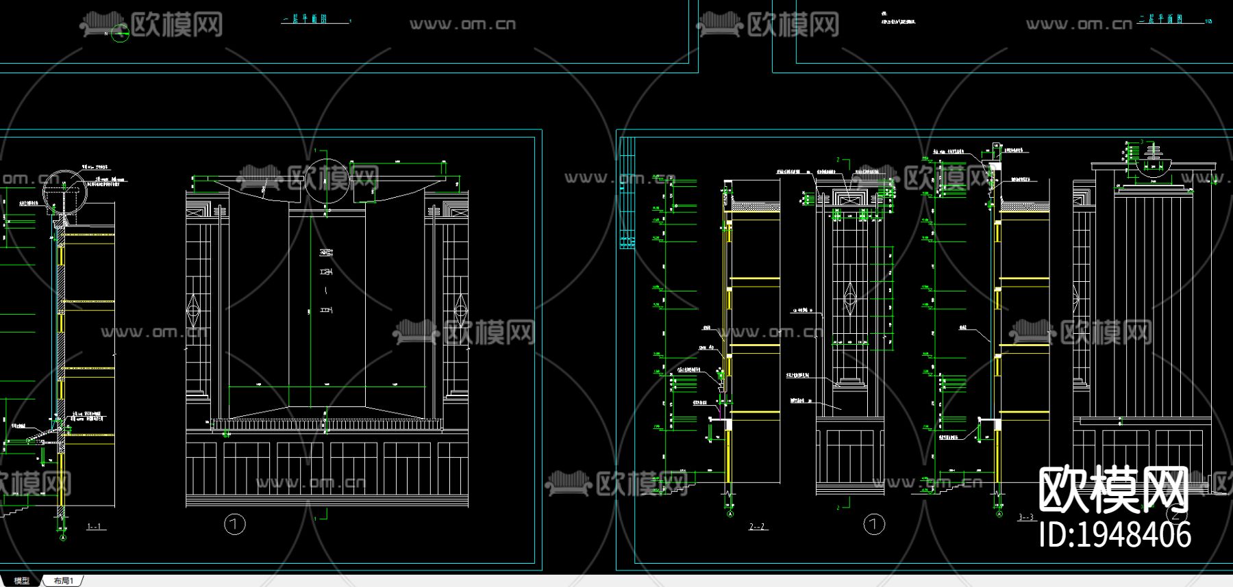 商场全套建筑CAD施工图下载（渲染图5）