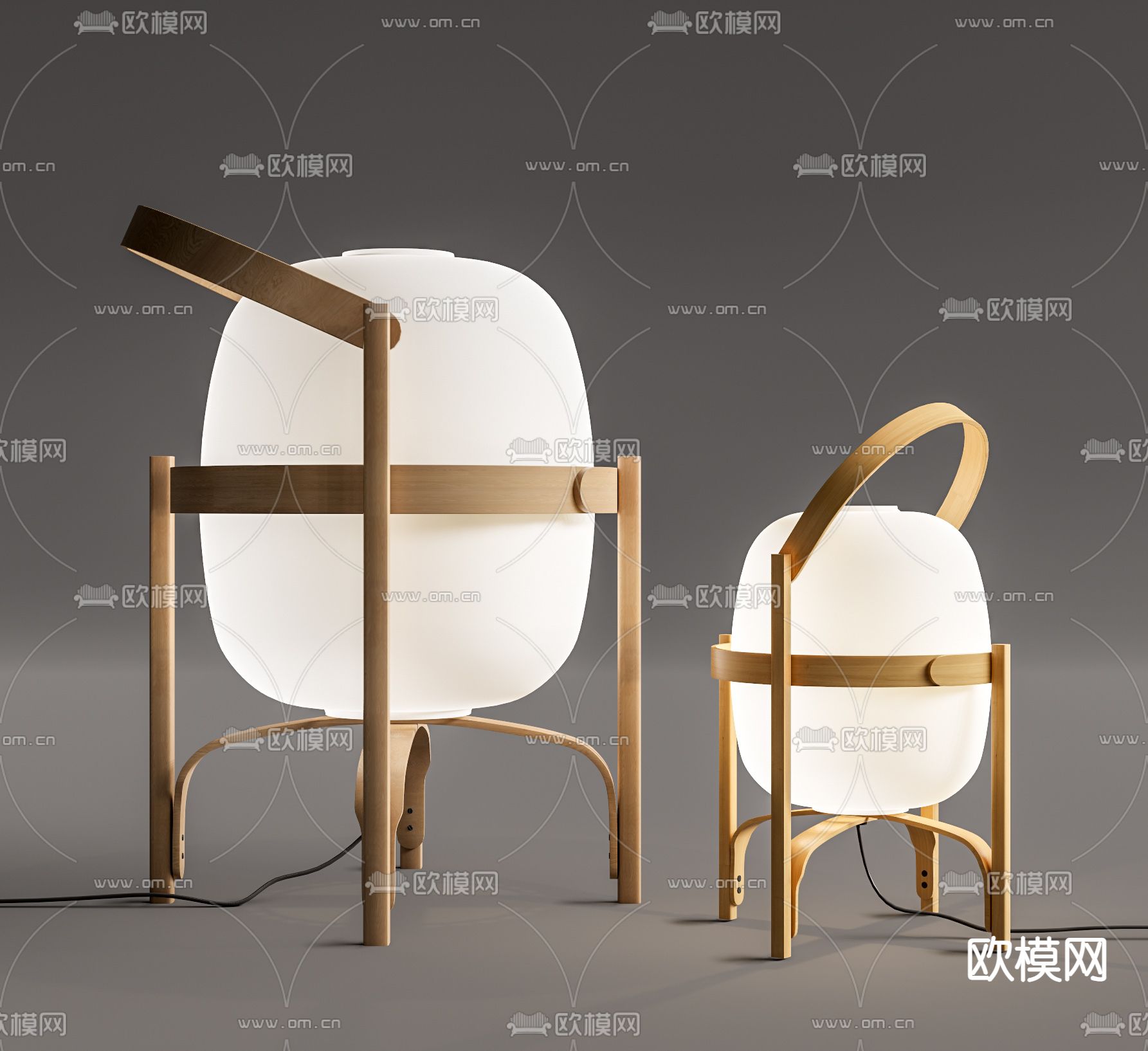 日式台灯su模型下载（渲染图1）