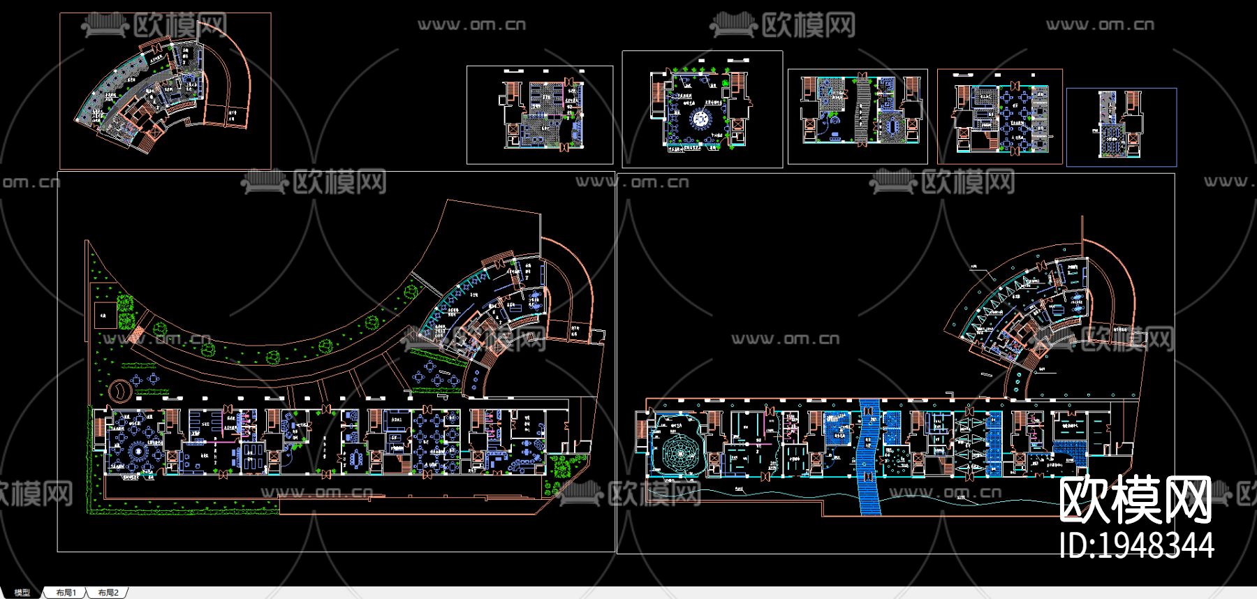 商场cad施工图-免费3dmax模型库-欧模网