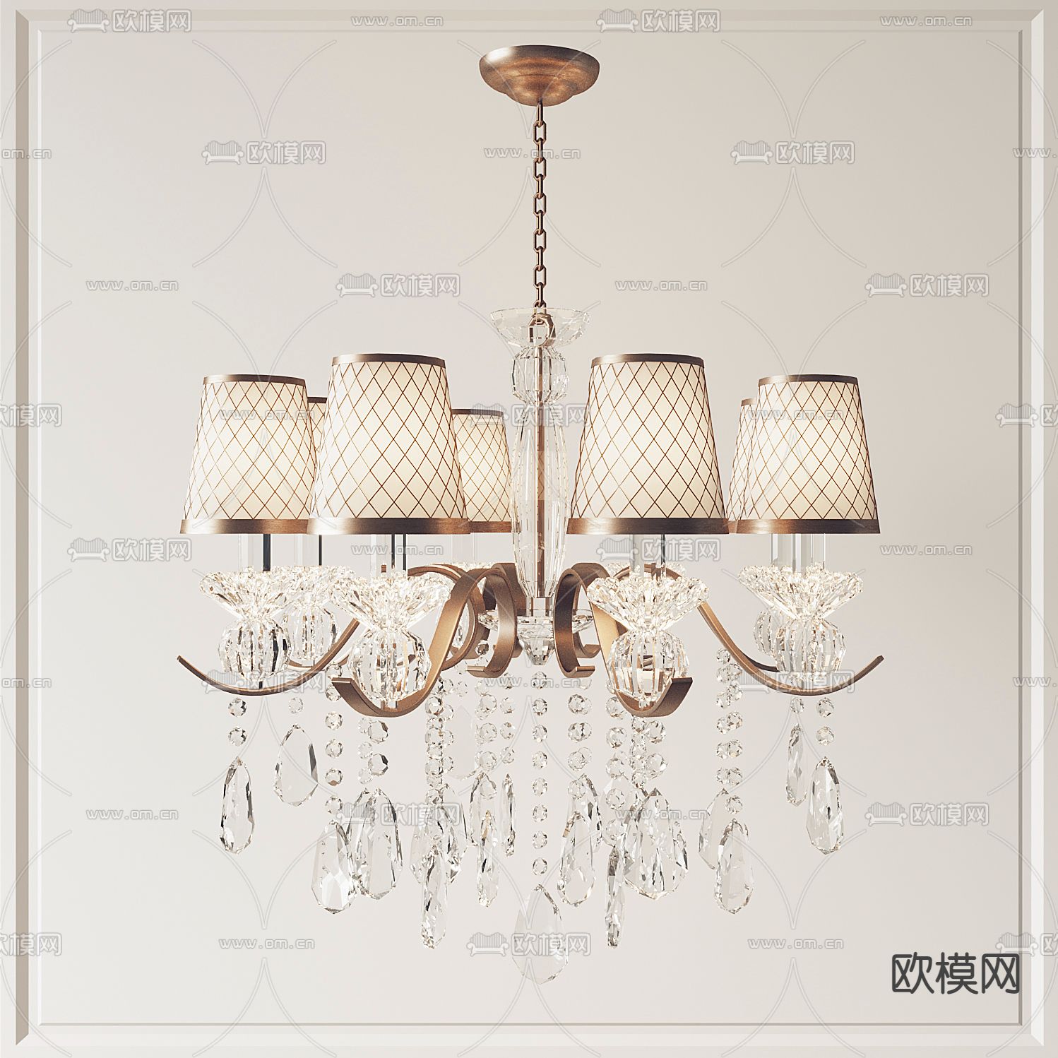 简欧吊灯su模型下载（渲染图1）
