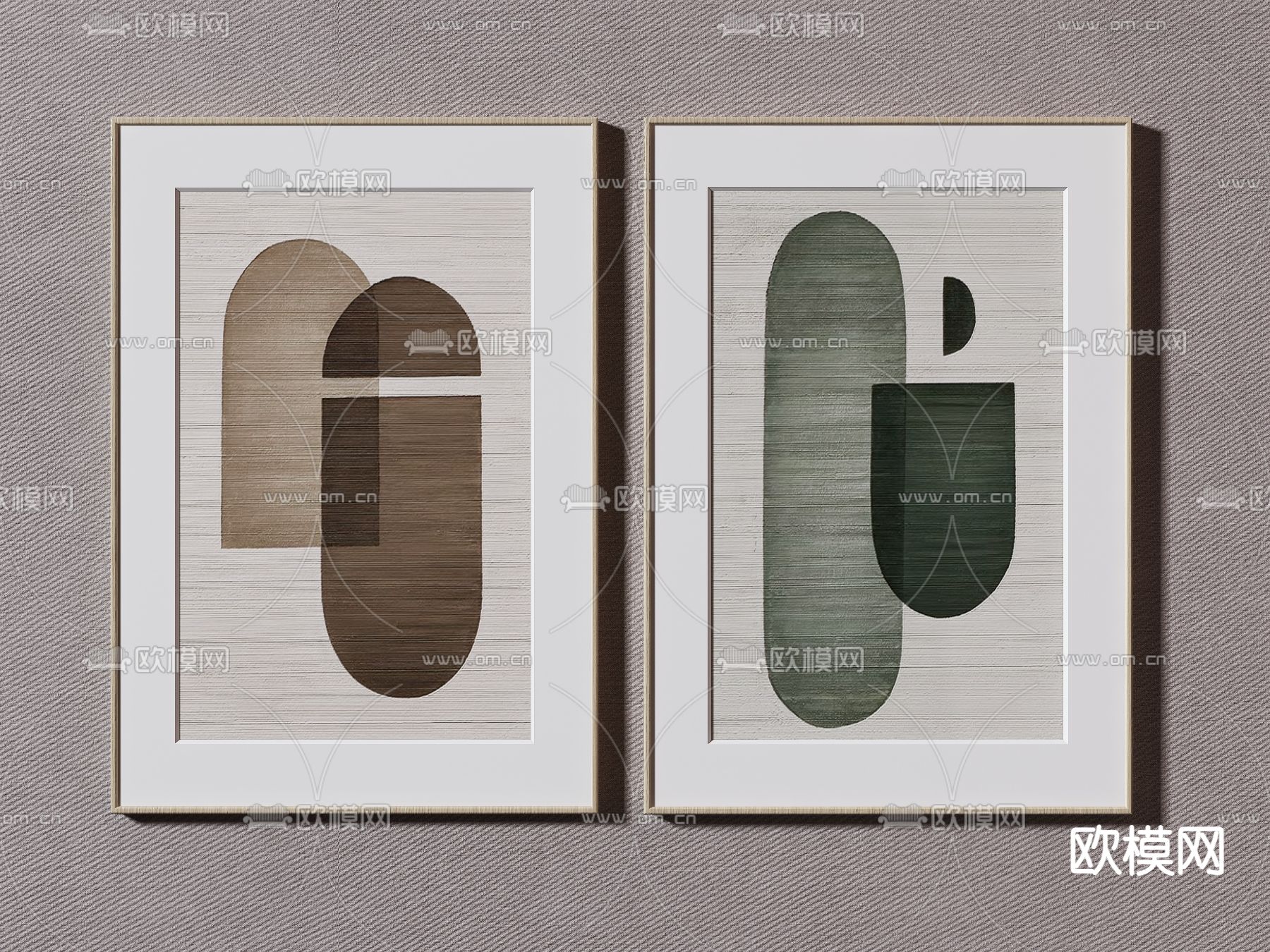 现代抽象装饰挂画su模型下载