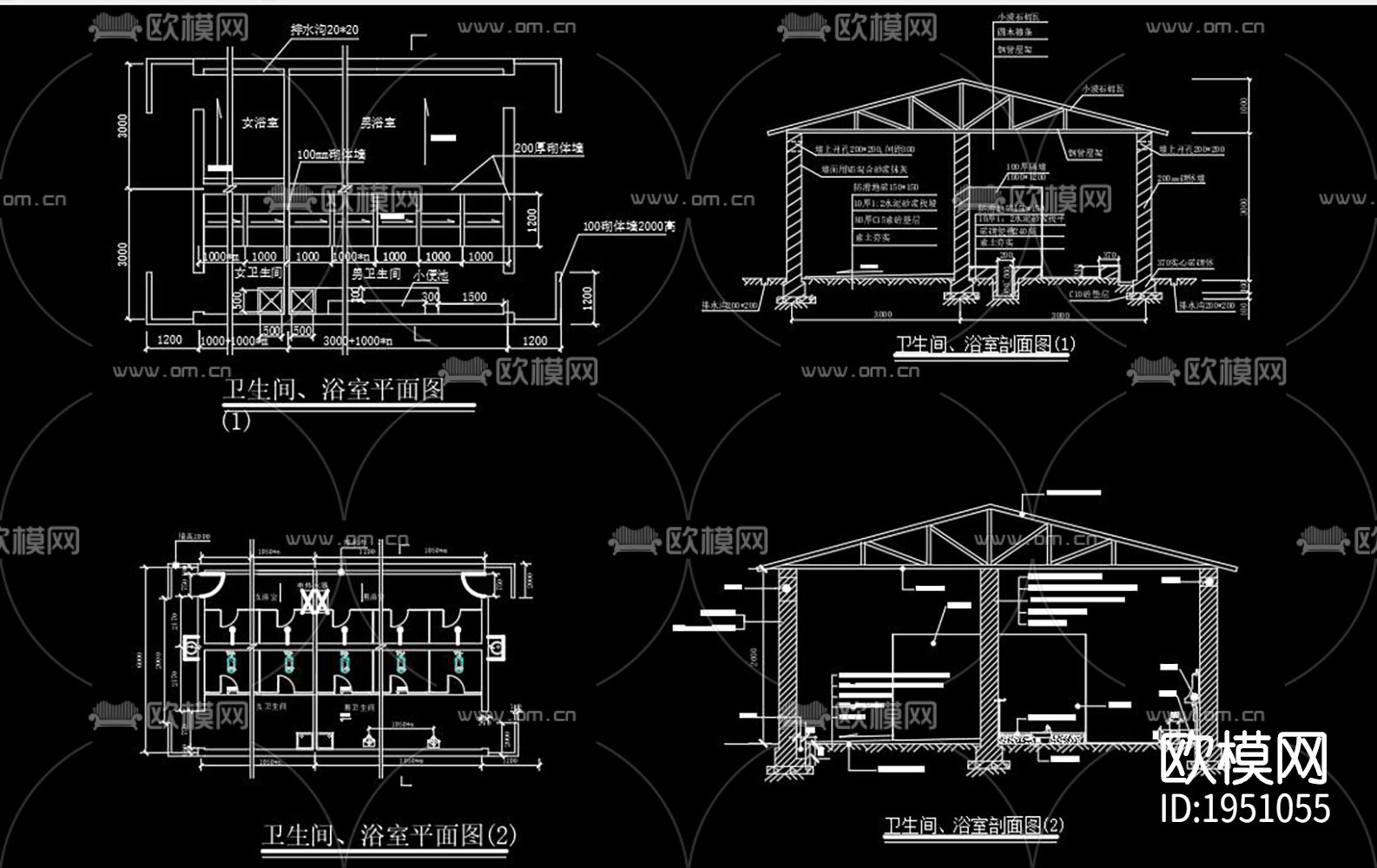 临建活动房cad图纸下载（渲染图9）