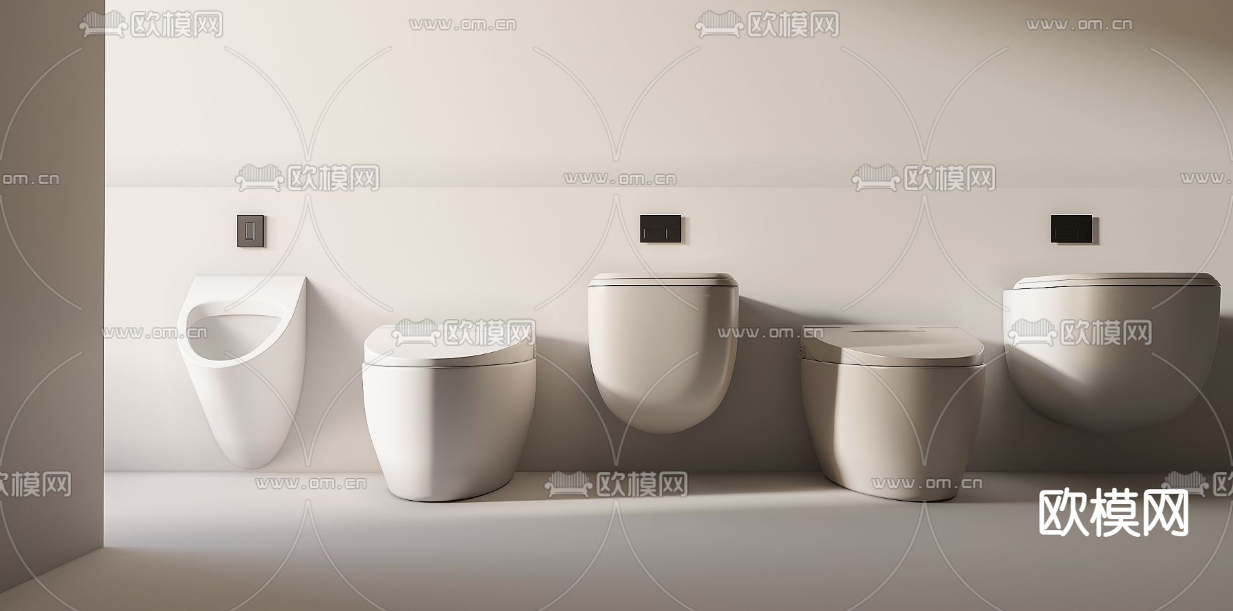 现代智能马桶3d模型下载