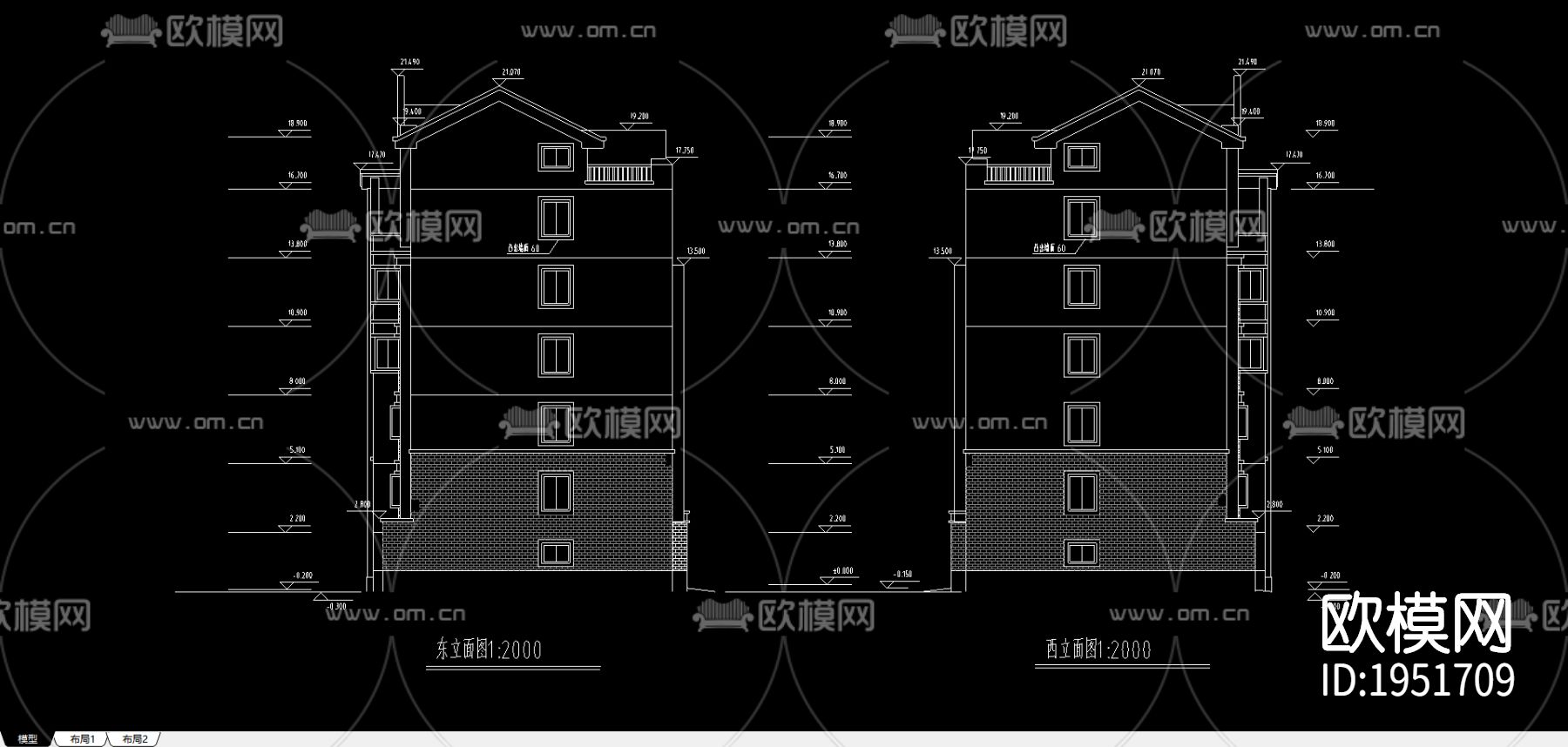 小区规划cad平面图下载（渲染图5）