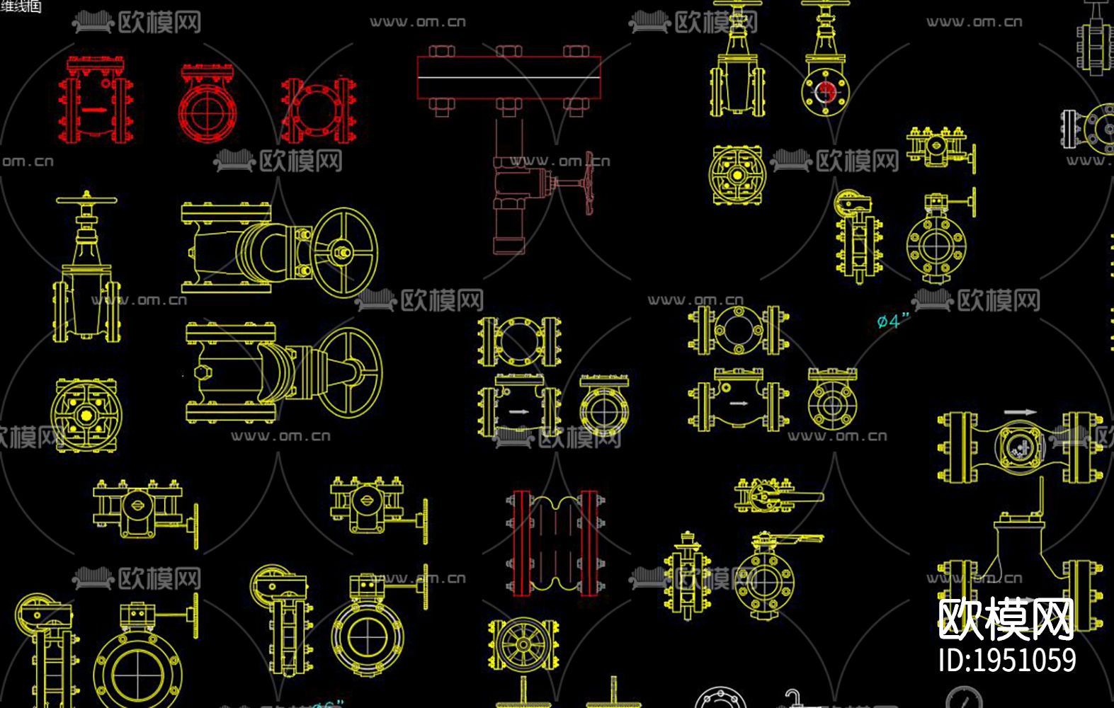 管件弯头cad图库下载（渲染图2）