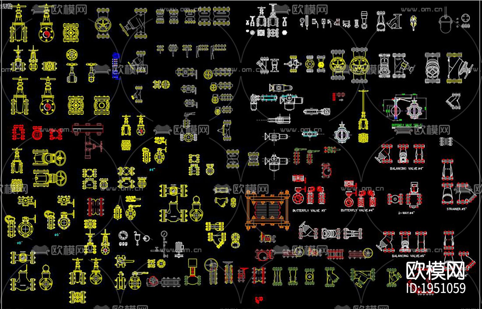 管件弯头cad图库下载（渲染图10）