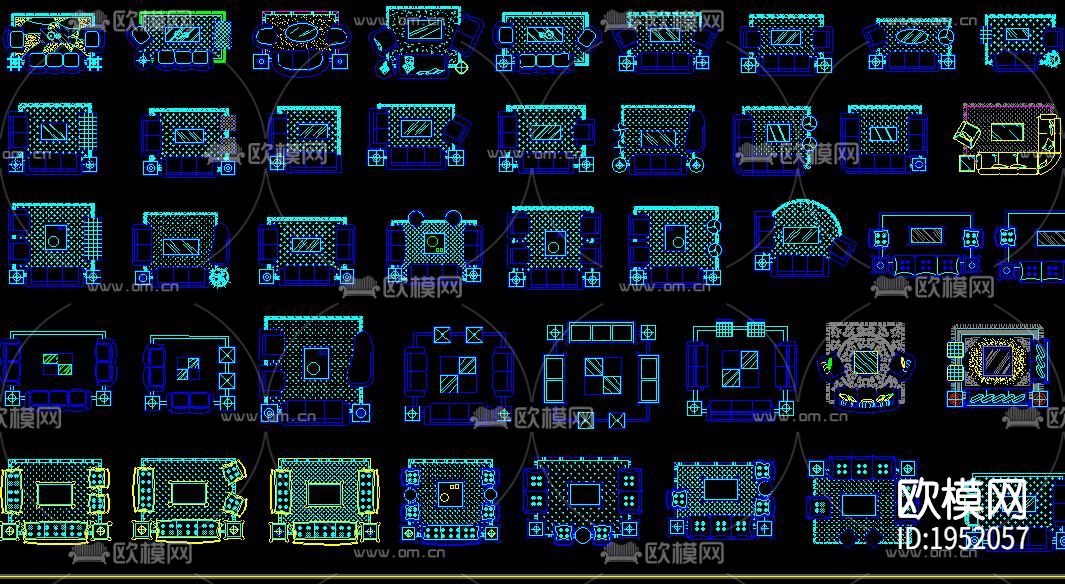 欧式家具cad图库下载（渲染图2）
