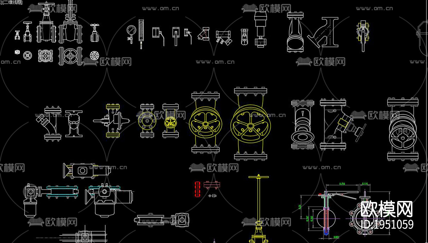 管件弯头cad图库下载（渲染图6）