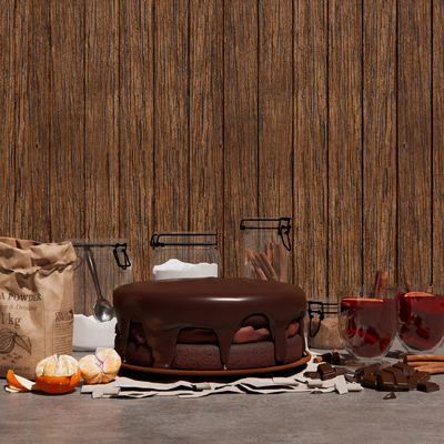  现代食物蛋糕su模型 