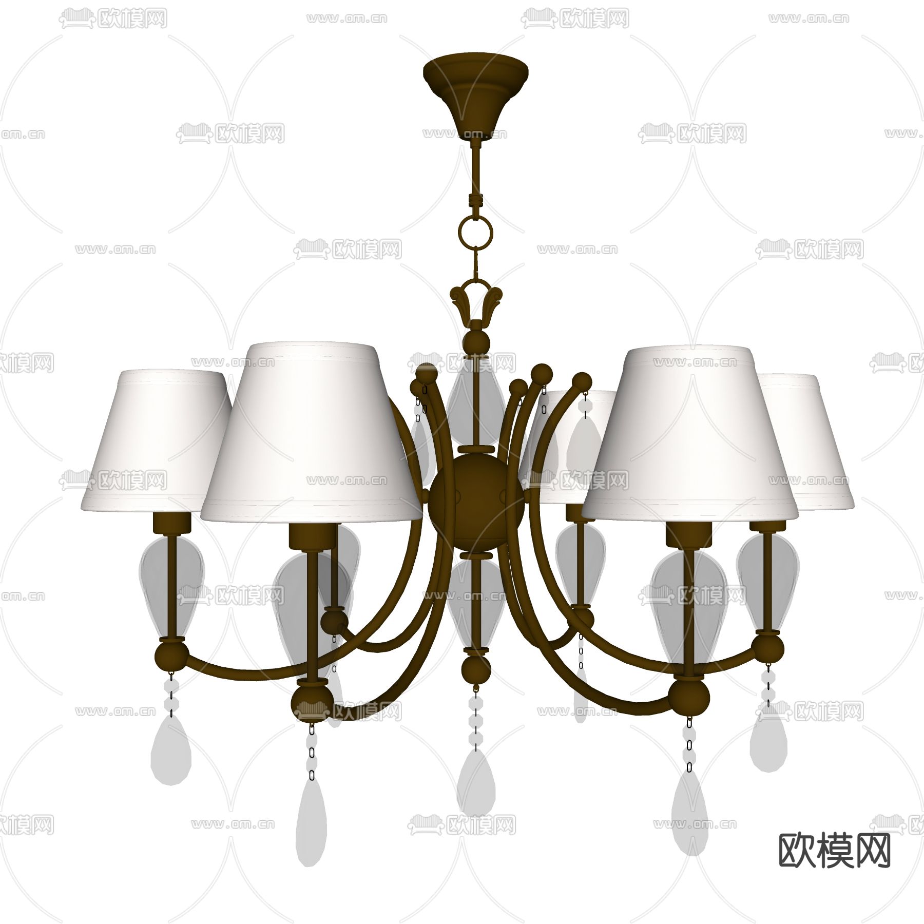 美式吊灯su模型下载（渲染图2）