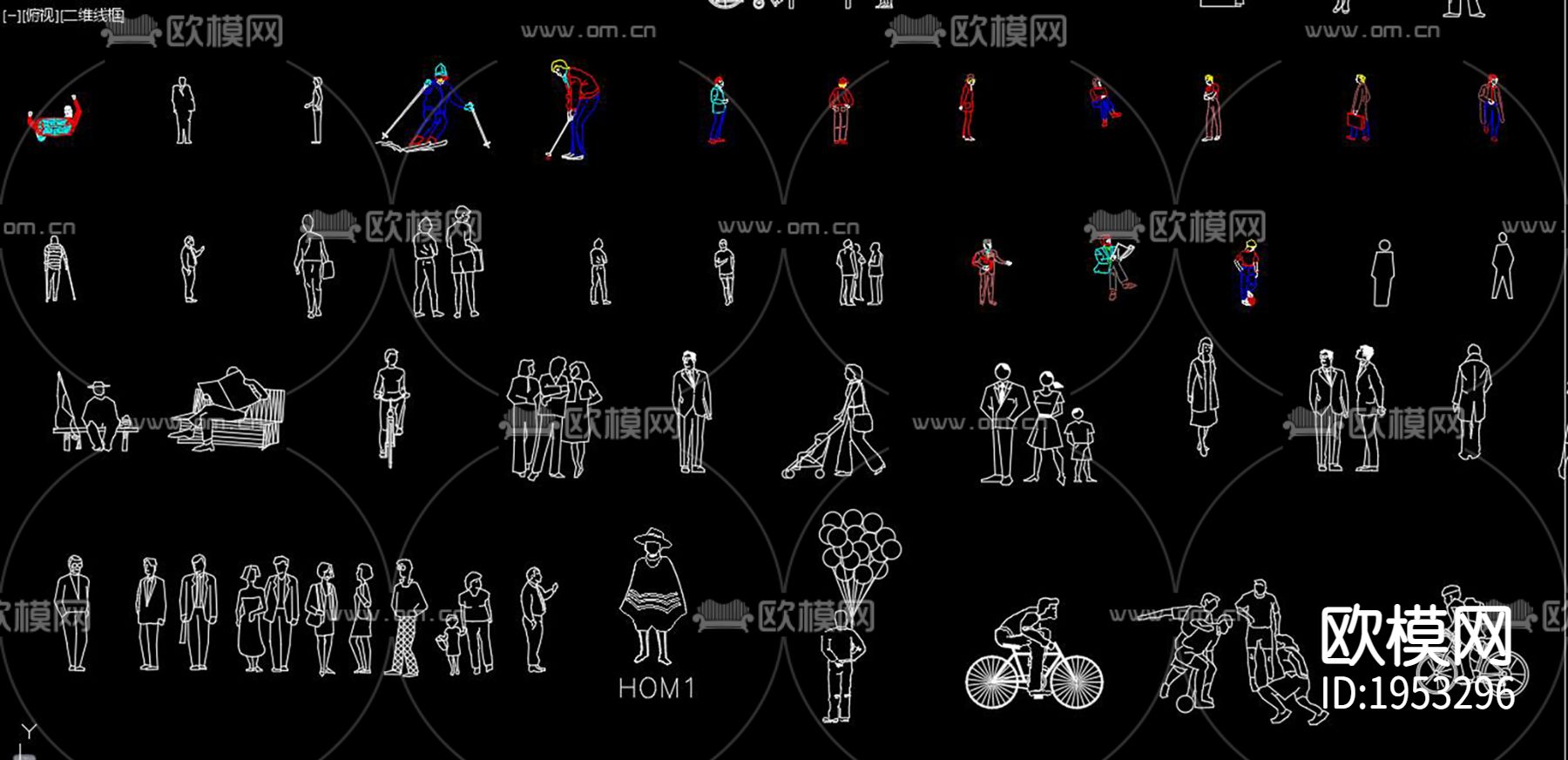 人物cad立面图下载（渲染图8）