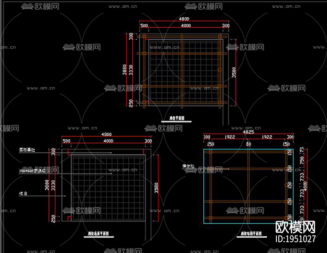庭院景观cad图纸下载（渲染图6）