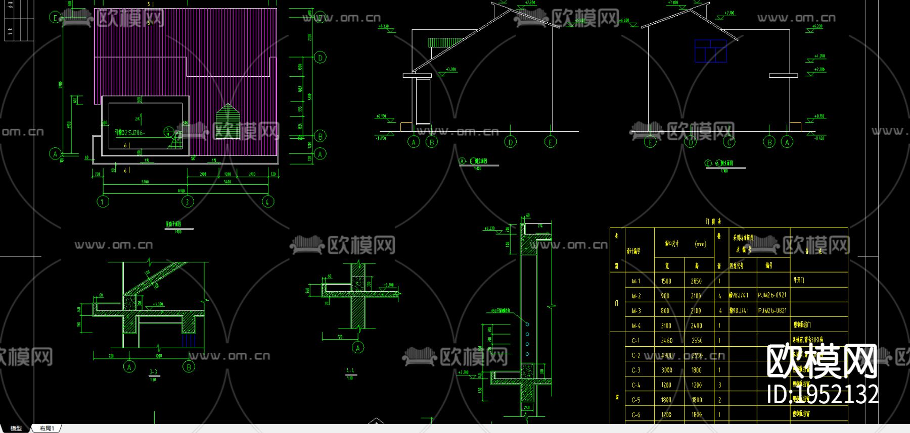 某B型别墅设计方案下载（渲染图1）