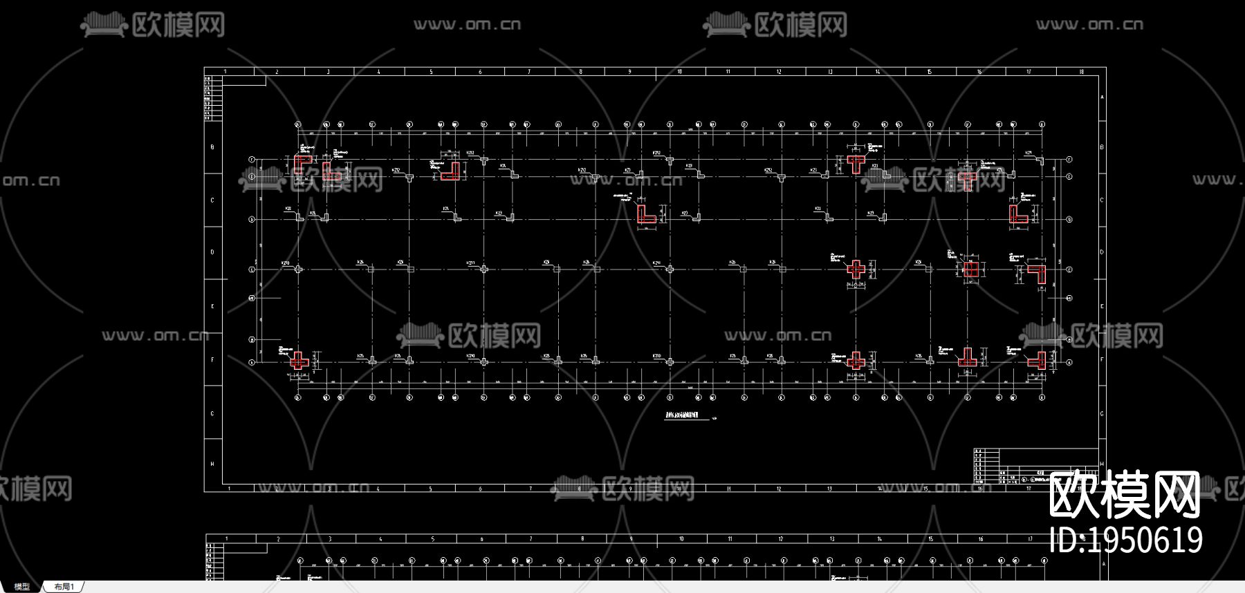 综合楼cad建筑施工图下载（渲染图3）
