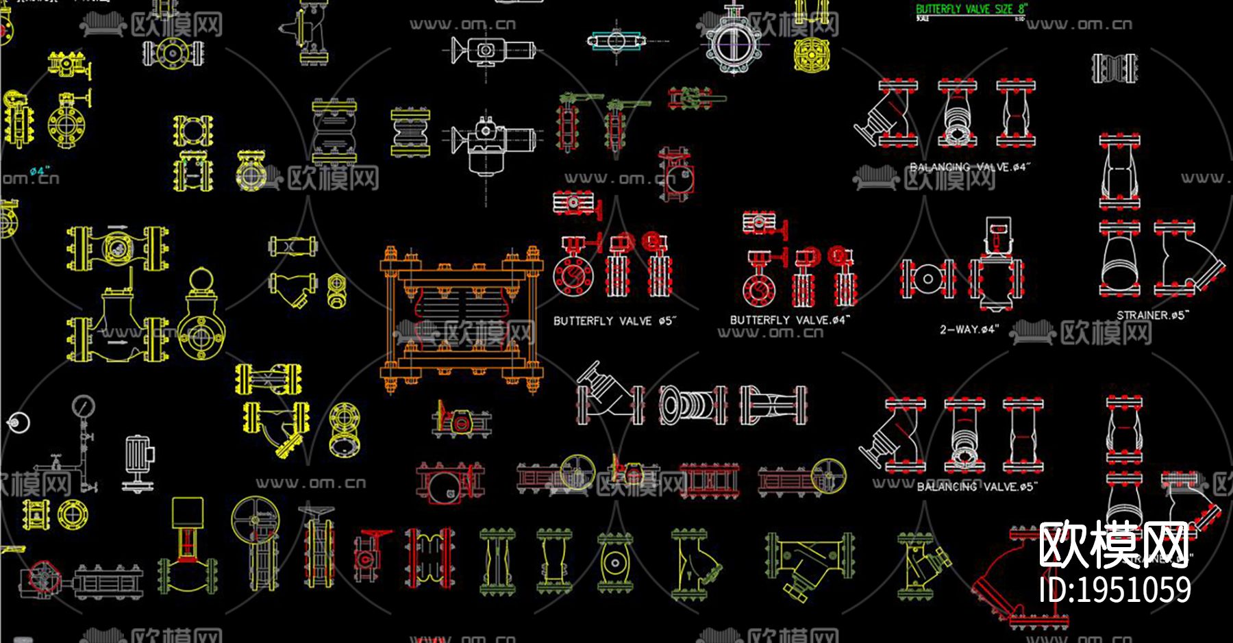 管件弯头cad图库下载（渲染图9）