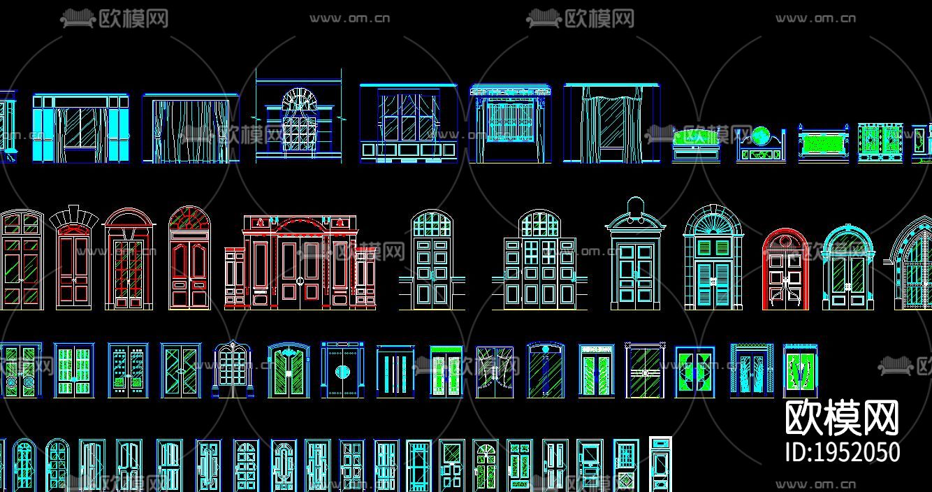 欧式家具cad图库下载（渲染图2）