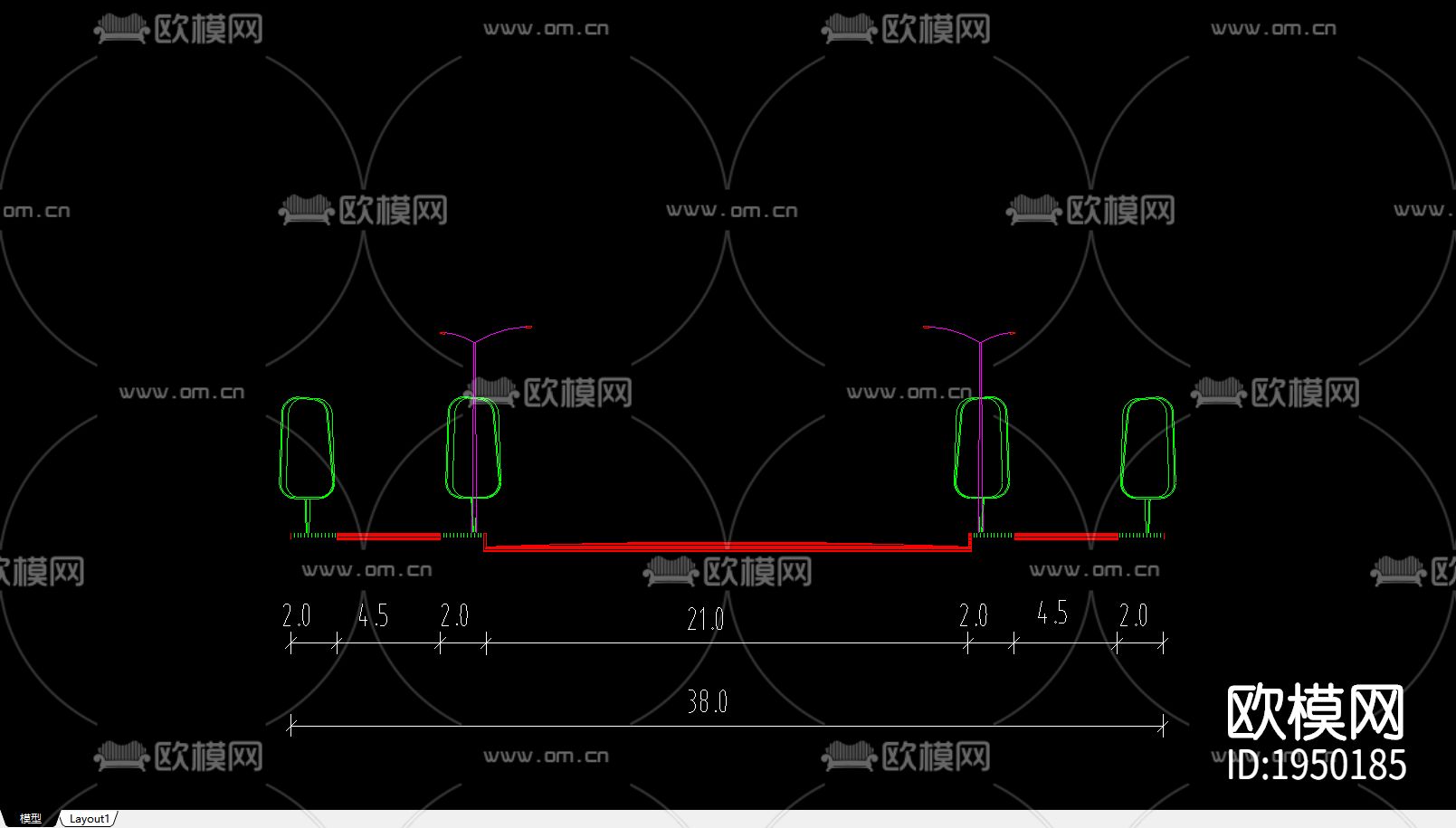 道路断面节点图下载（渲染图2）