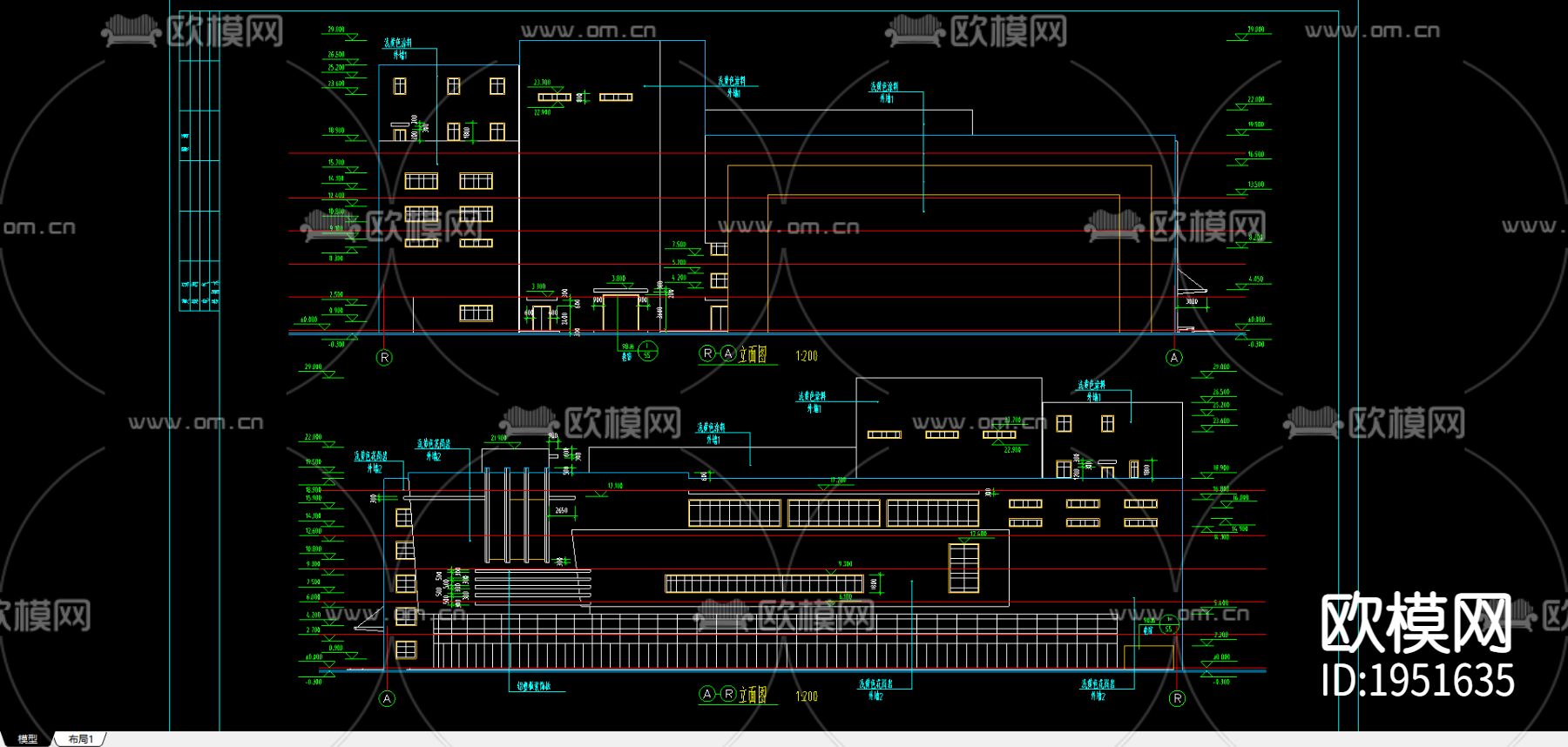 影剧院1施工图下载（渲染图1）