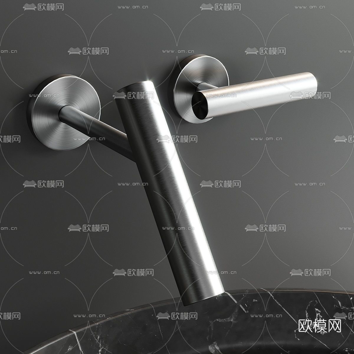 现代挂壁式洗手台3d模型