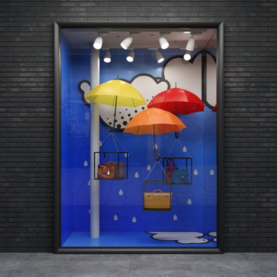  现代商店橱窗su模型 