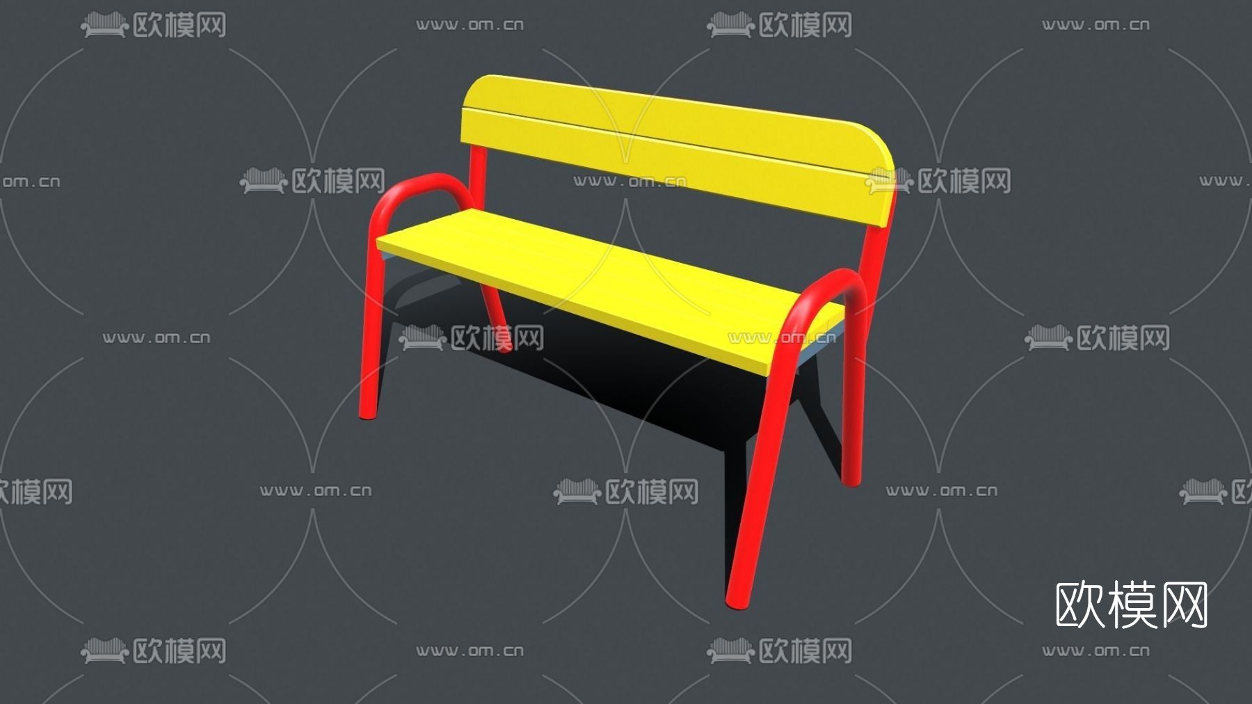 现代户外公共椅免费3d模型下载