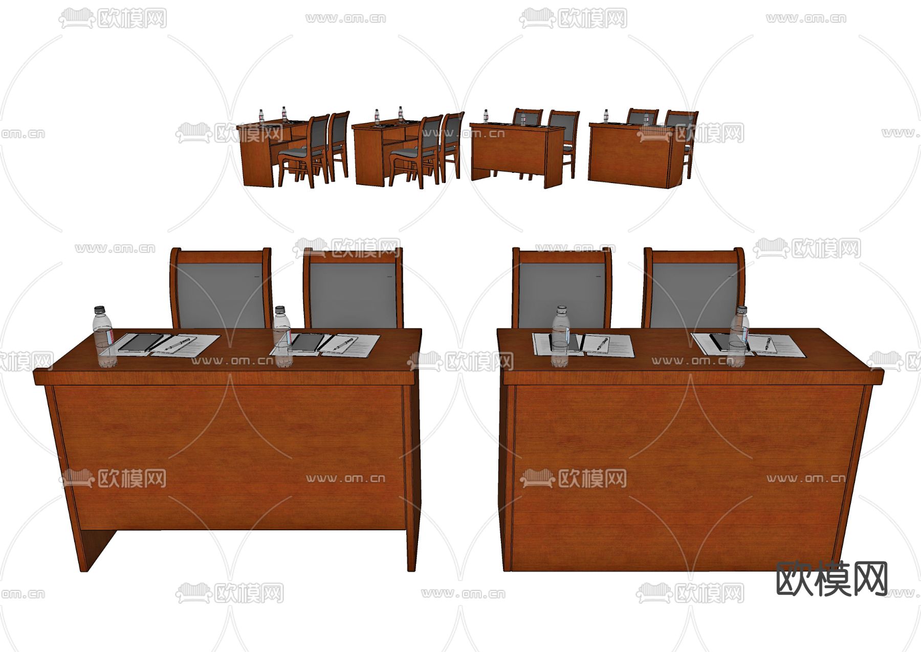 现代办公桌椅su模型下载（渲染图2）