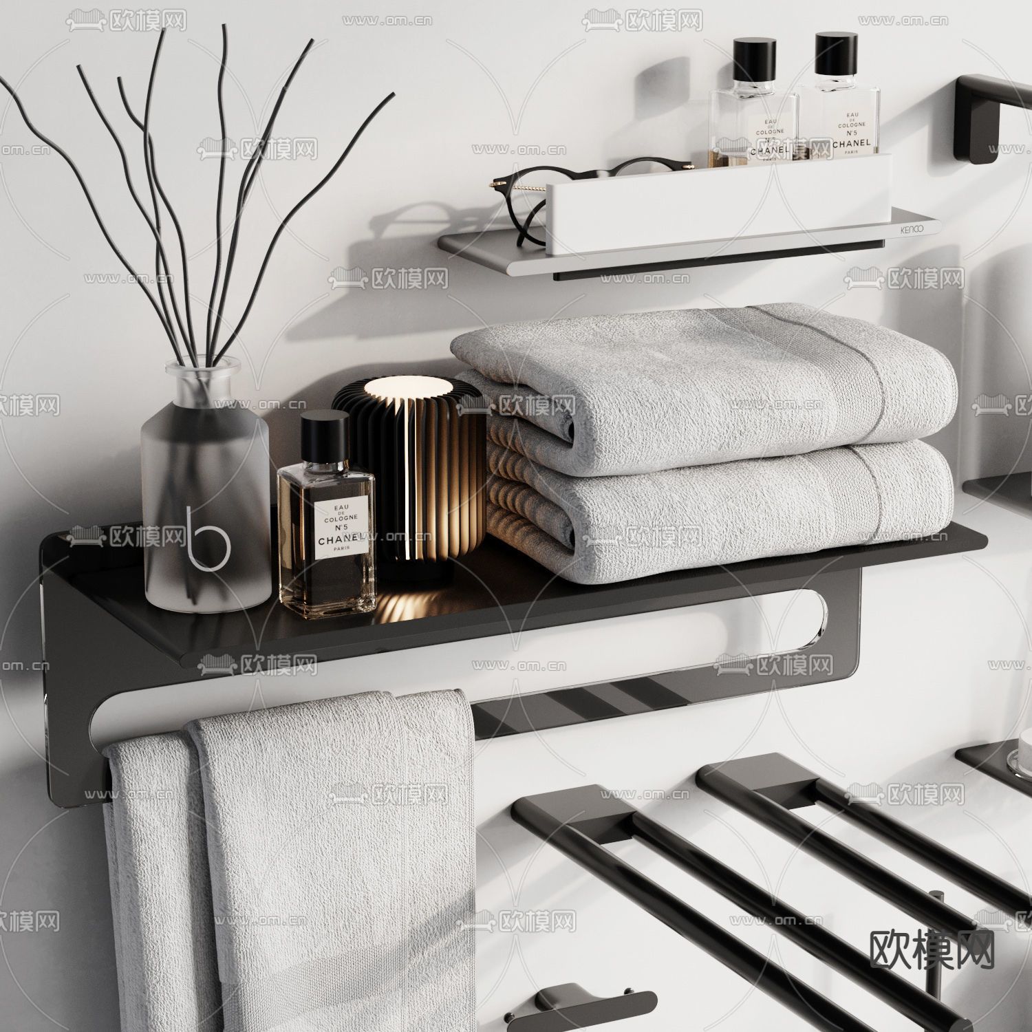 现代卫浴洗涤用品3d模型下载（渲染图2）